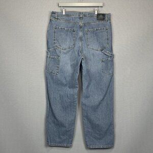 VTG Levis Silvertab Carpenter Jeans Men 38x32 Blue Loose Wide Leg Distressed Y2K